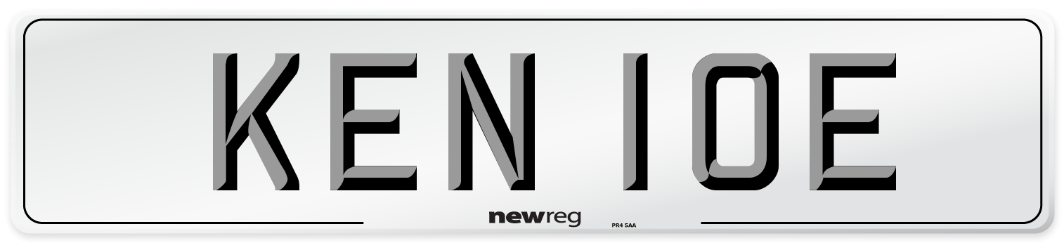 KEN 10E Number Plate from New Reg